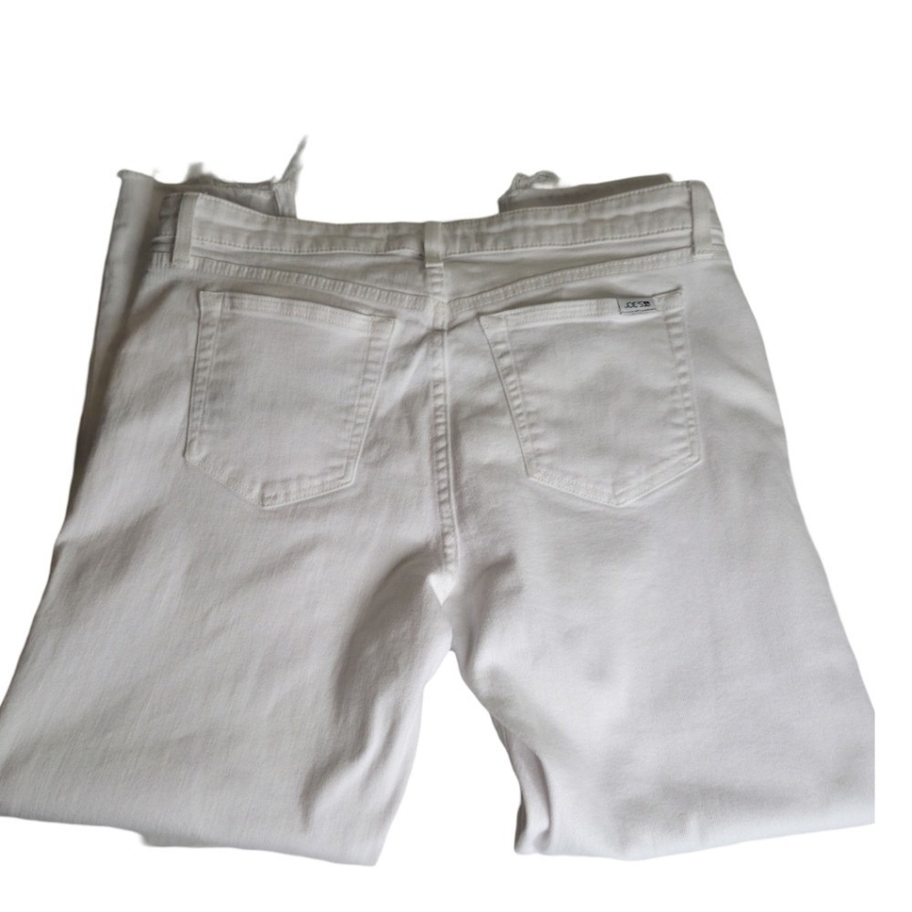 Joe's Jeans Mid-Rise Denim‎ Pants Womens 32 White Excellent Raw Frayed Hem - Picture 5 of 9